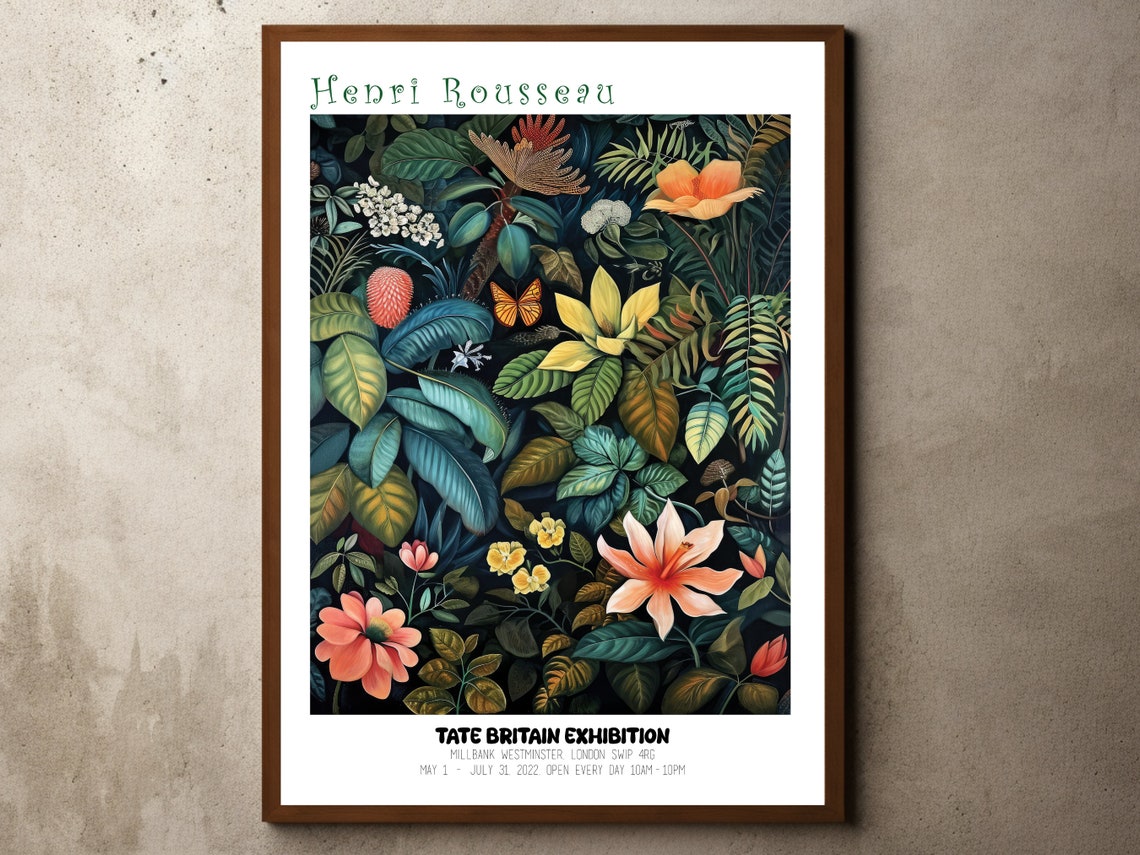 Henri Rousseau Dark Jungle Flowers Tate Britain Exhibition Poster