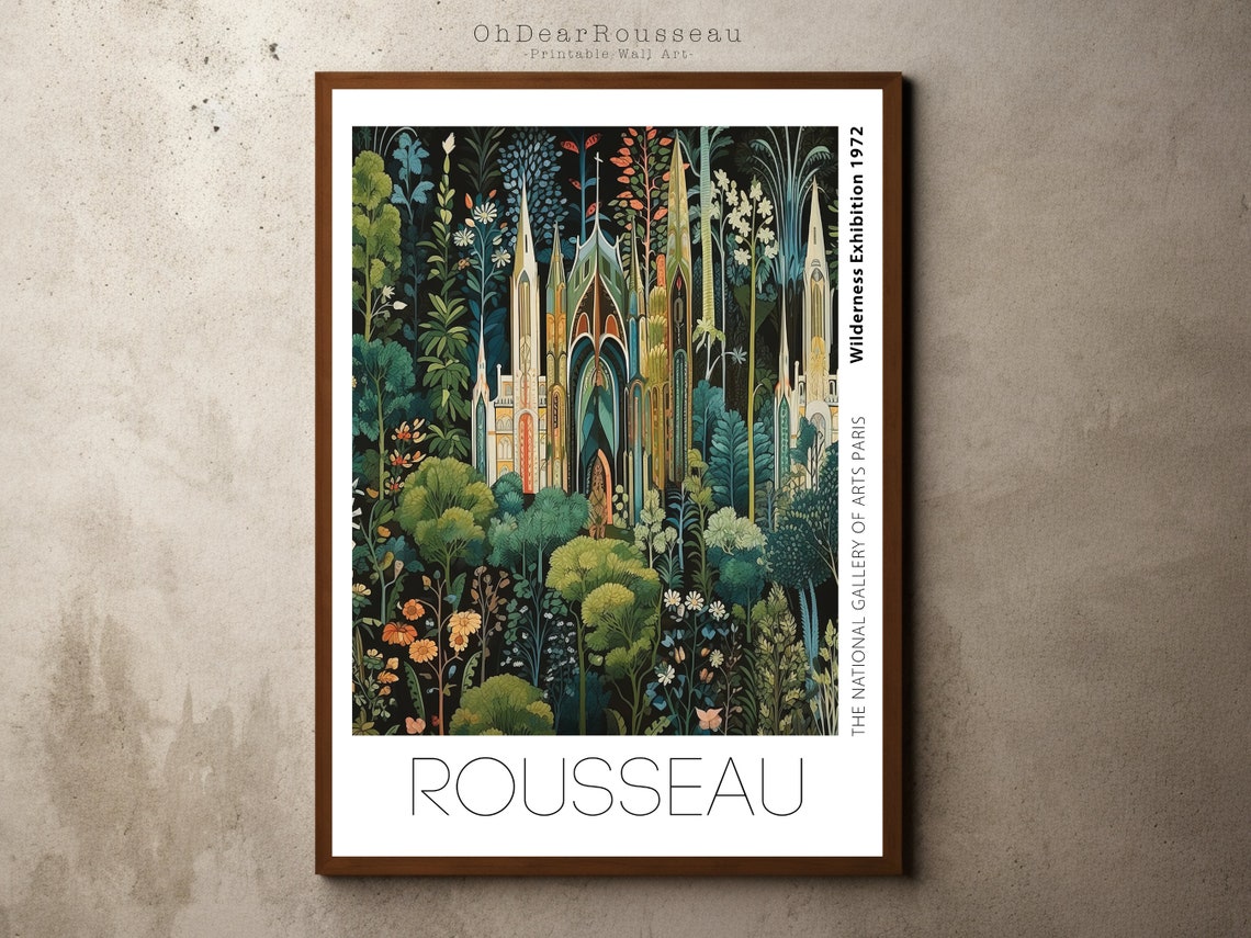 Rousseau Wilderness Exhibition 1972 Botanical Forest Vintage Poster