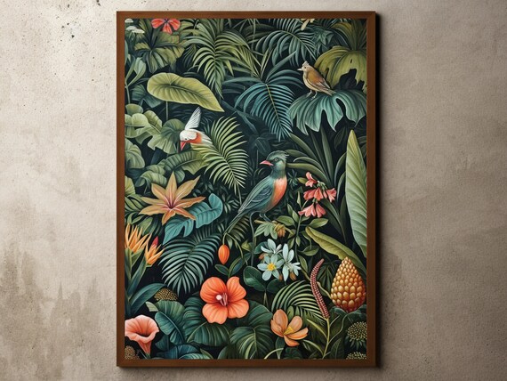 Henri Rousseau Print Poster Tropical Decor Botanical Jungle Exhibition Vintage Wall Art