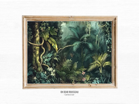 Tropical Decor Jungle Print Botanical Wall Art Nature Poster Ernst Haeckel Landscape Henri Rousseau