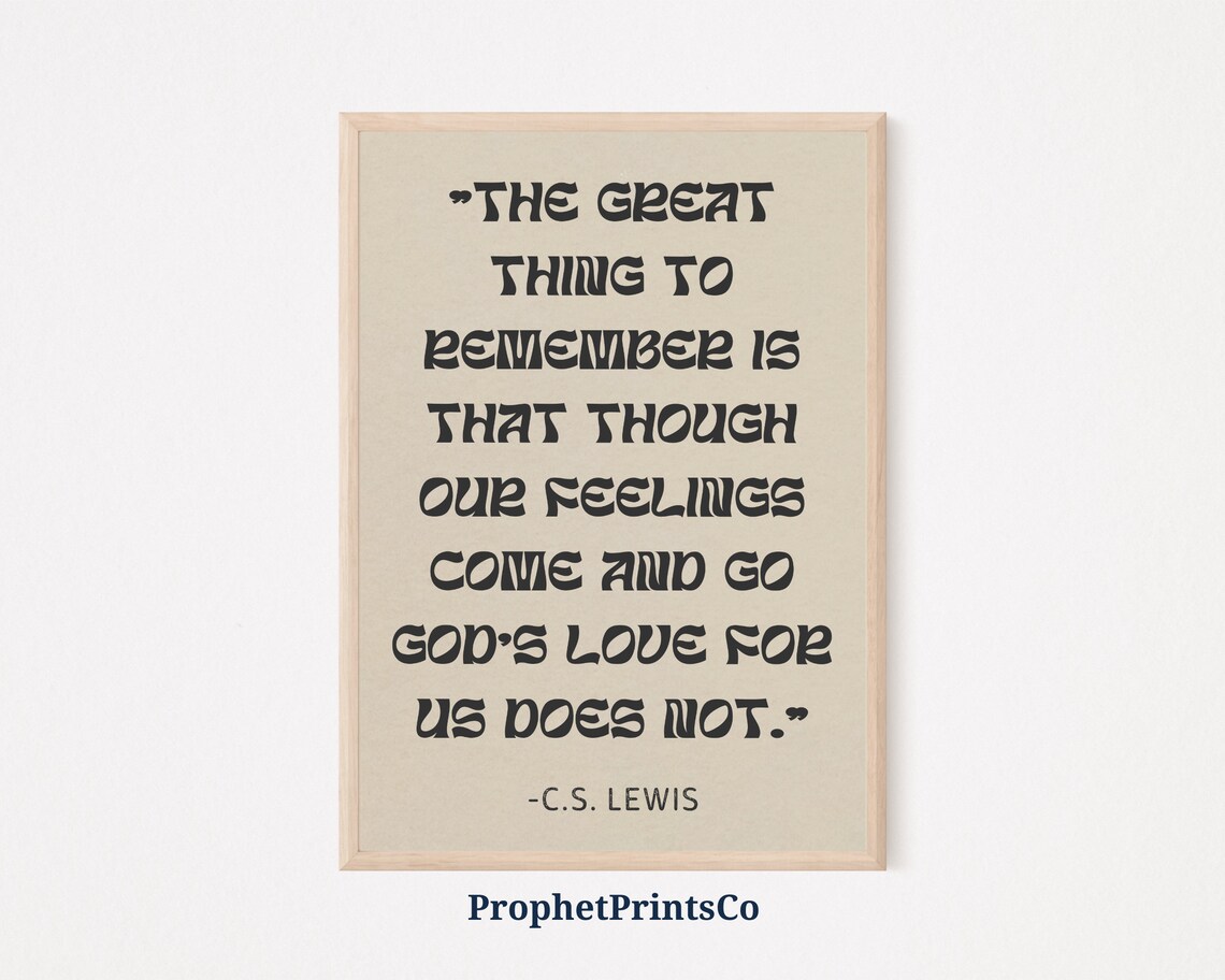 C S Lewis Gods Love Quote Christian Faith Inspirational Poster