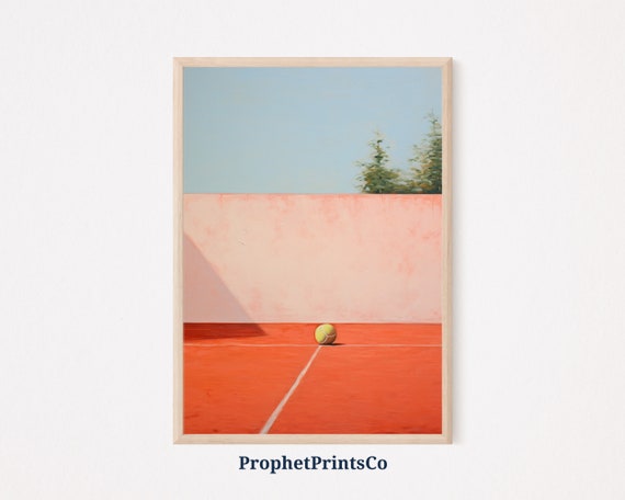 90s Tennis Poster Print Vintage Tennis Wall Art Aesthetic Tennis Ball Sports Poster Home Dcor Wall Art