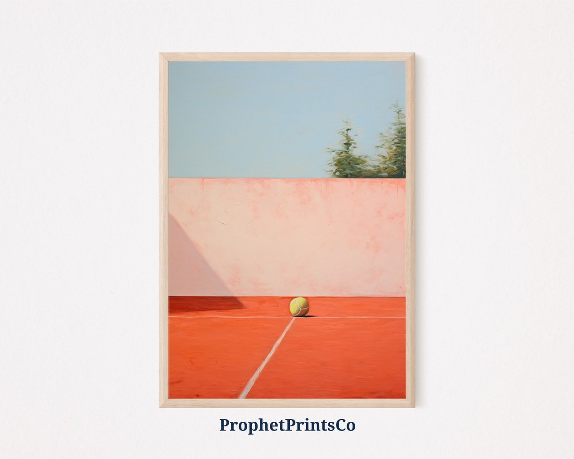 90s Tennis Poster Print Vintage Tennis Wall Art Aesthetic Tennis Ball Sports Poster Home Dcor Wall Art