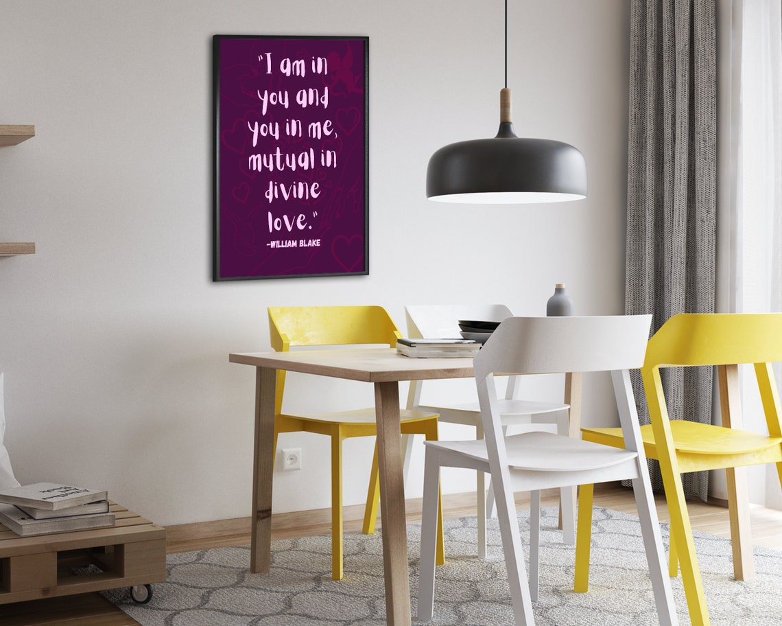 William Blake Divine Love Quote Romantic Purple Typography Poster - Image 2