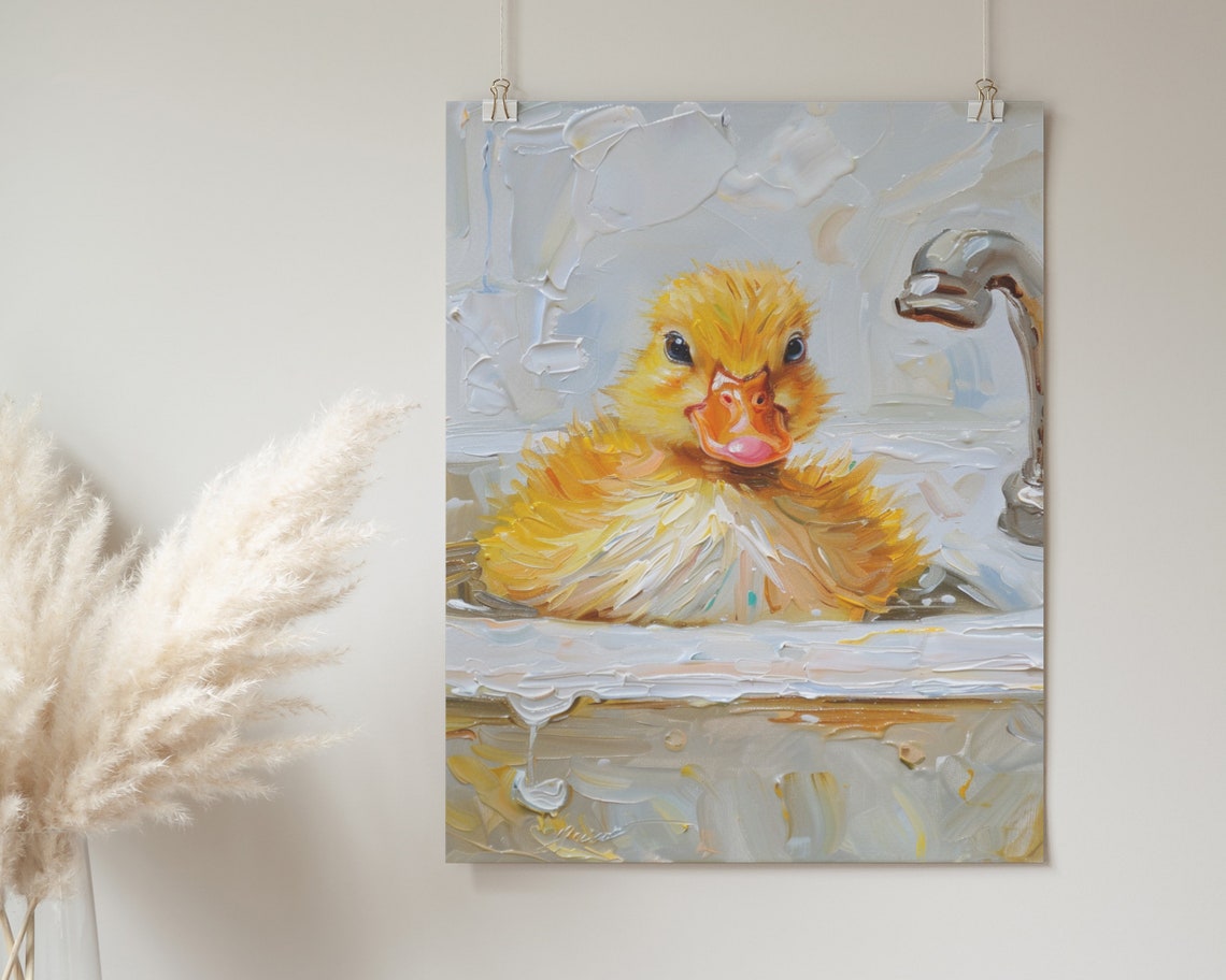Cute Duck Poster Print Nursery Wall Art Animal Lover Gift Kids Room Home Dcor Wall Art - Image 2