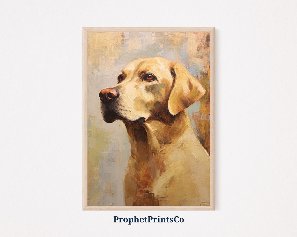 Yellow Labrador Retriever Profile Portrait Painterly Dog Poster
