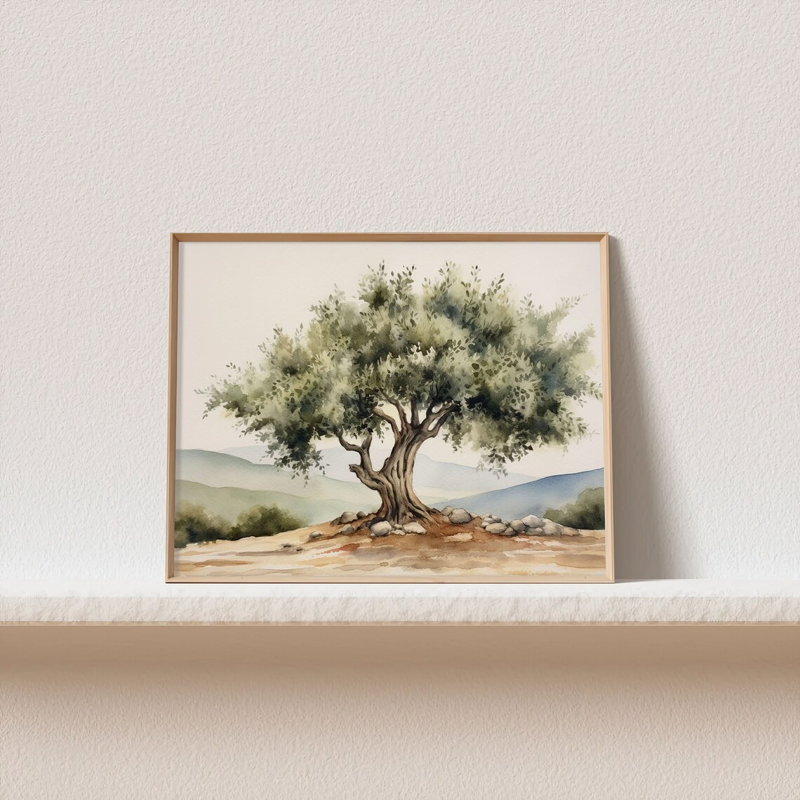 Santa Ynez Olive Tree Watercolor, California Art Print - Image 3