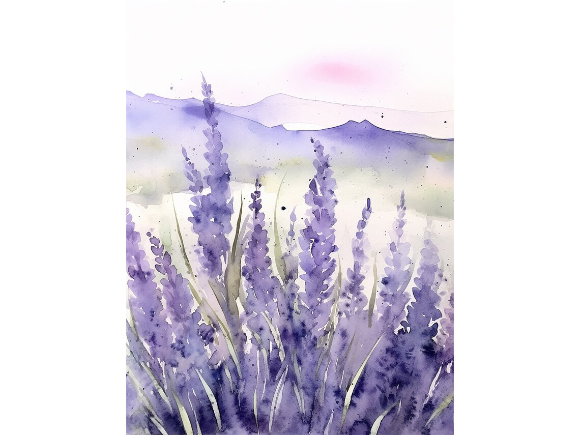 Lavender Valley Painting Oregon Mountain Field Poster