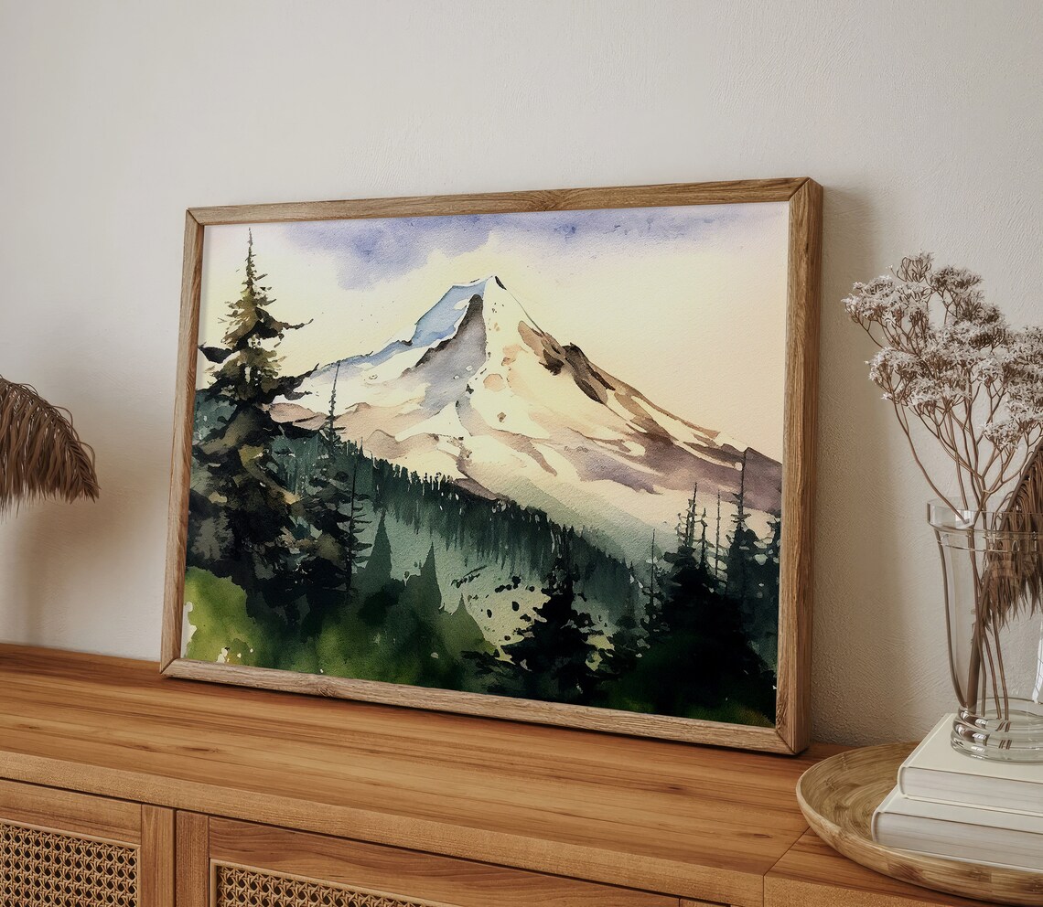 Sundial Peak Mountain Watercolor Art Print - Image 2