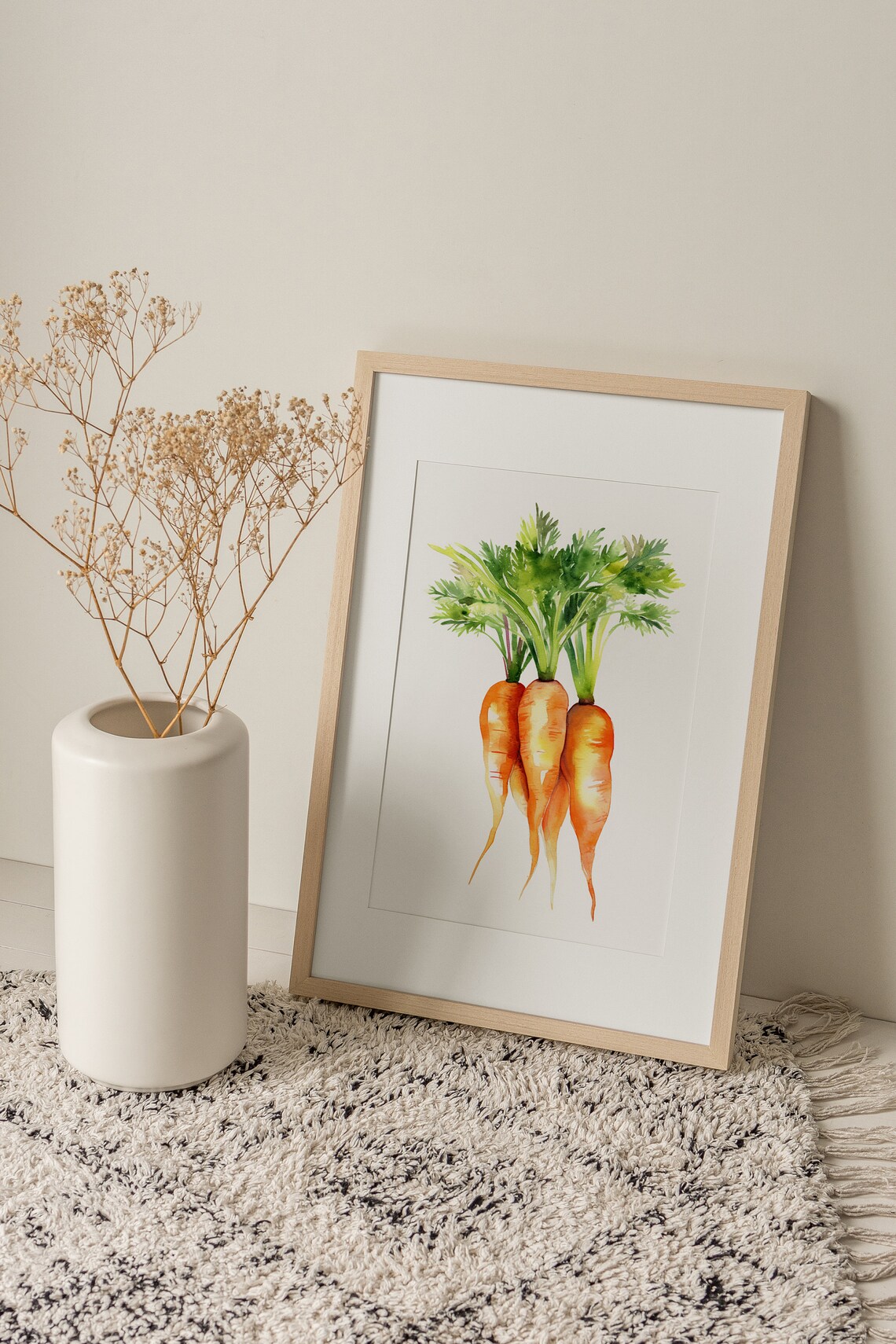 Carrot Watercolor Art Print, Kitchen Wall Decor - Image 2