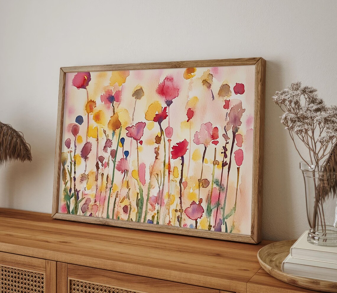 Wildflower Meadow Abstract Floral Watercolor Bloom Garden Poster - Image 4