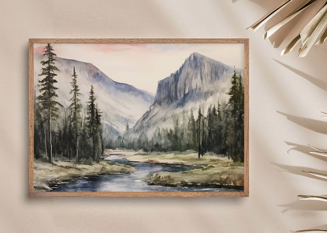 Misty Mountain Valley River Winding Through Tall Pines Poster - Image 4