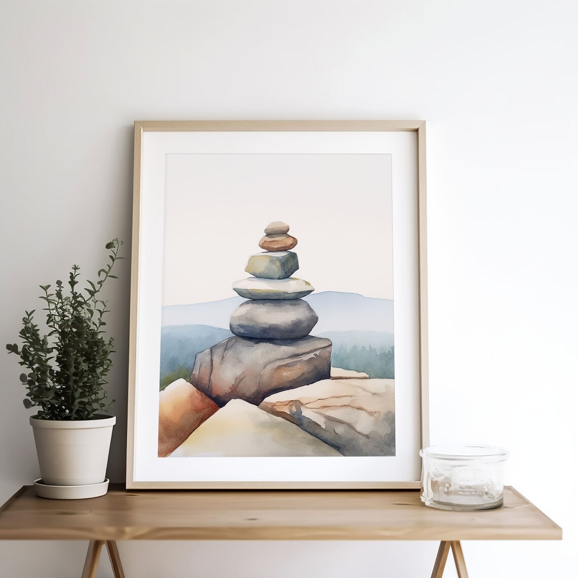Balanced Rocks in the Adirondacks, Watercolor Art Print - Image 4