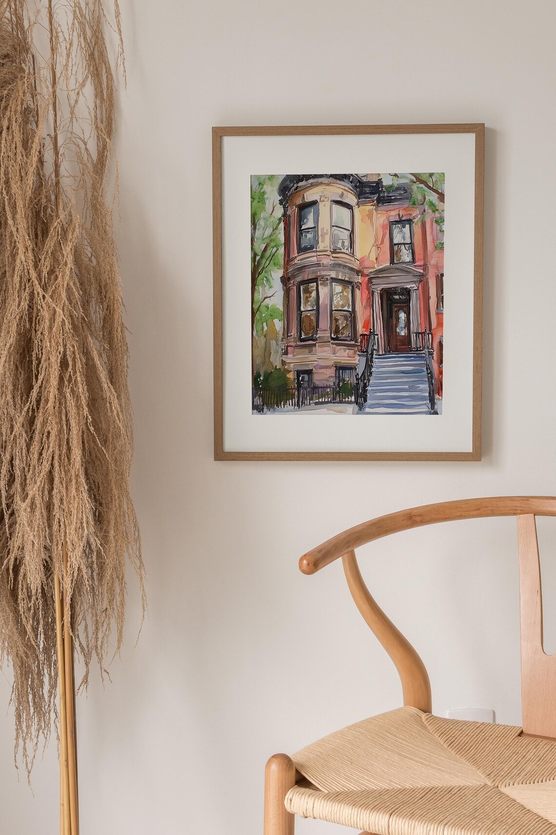 Boston Victorian House Watercolor Art Print, Cityscape - Image 2