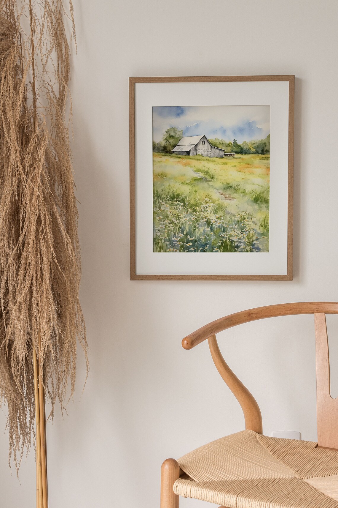 Door County Farm Landscape Watercolor Art Print - Image 5