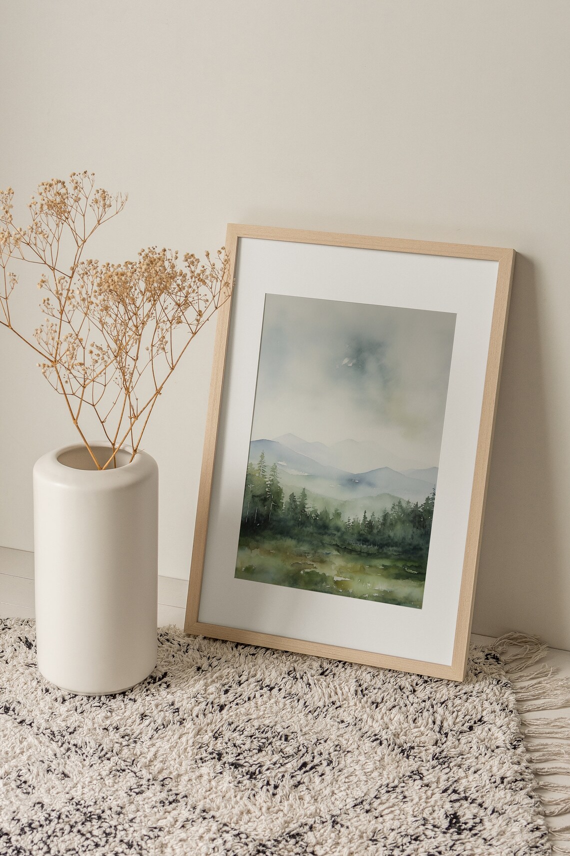 Adirondack Mountains Watercolor Art Print, Forest Landscape - Image 2