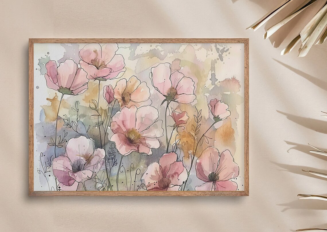 Wildflowers Meadow Watercolor Art Print, Summer Floral - Image 5