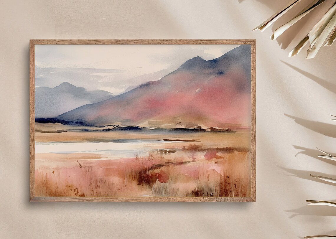 Outer Hebrides Watercolor Print, Scottish Hills Landscape - Image 3
