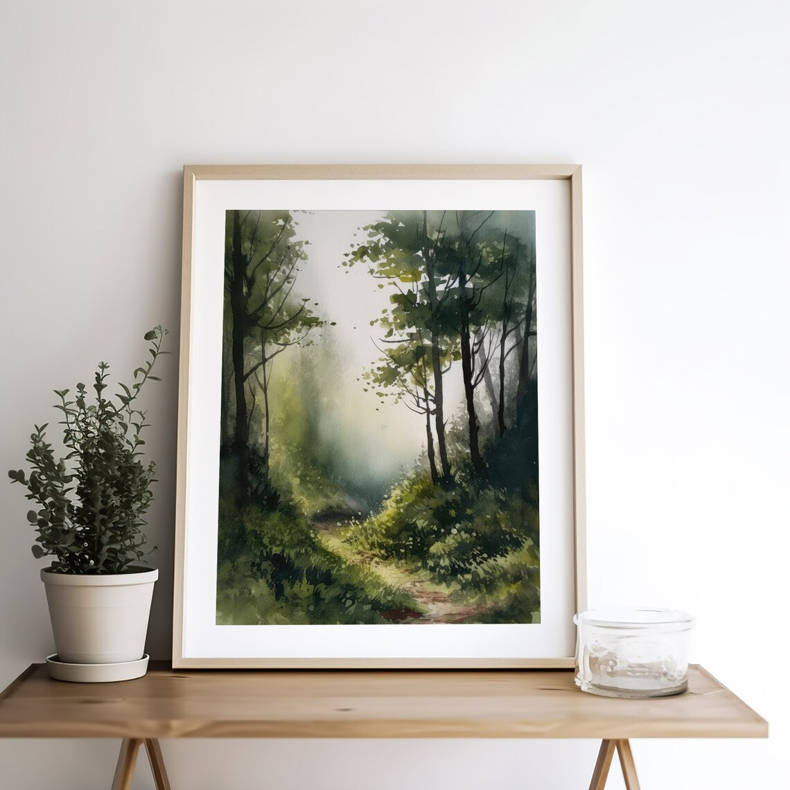 Forest Road Watercolor Art Print, North Carolina - Image 3