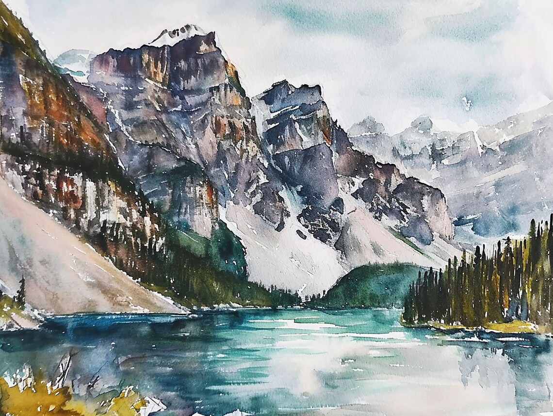 Banff National Park Painting Landscape Poster