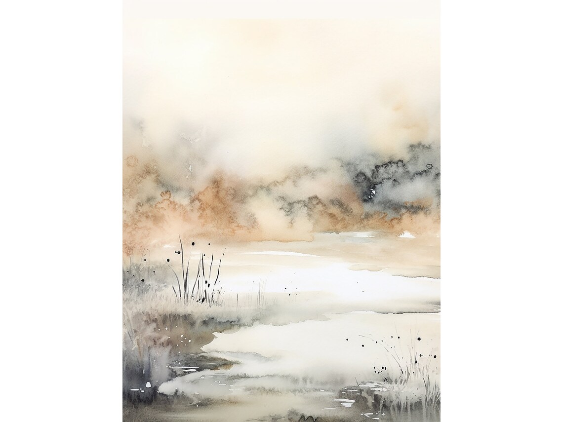 Bald Knob Abstract Watercolor Landscape Art Print