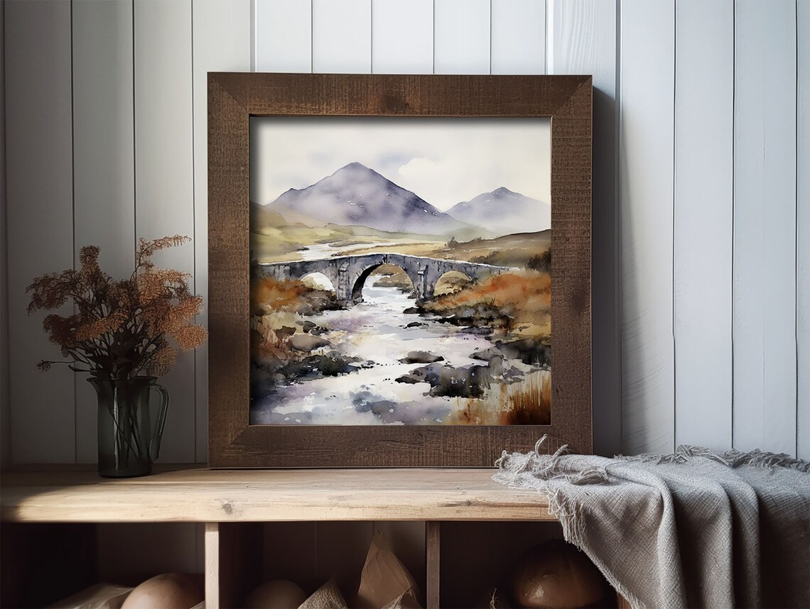 Sligachan Bridge Watercolor Art Print, Isle Of Skye - Image 2