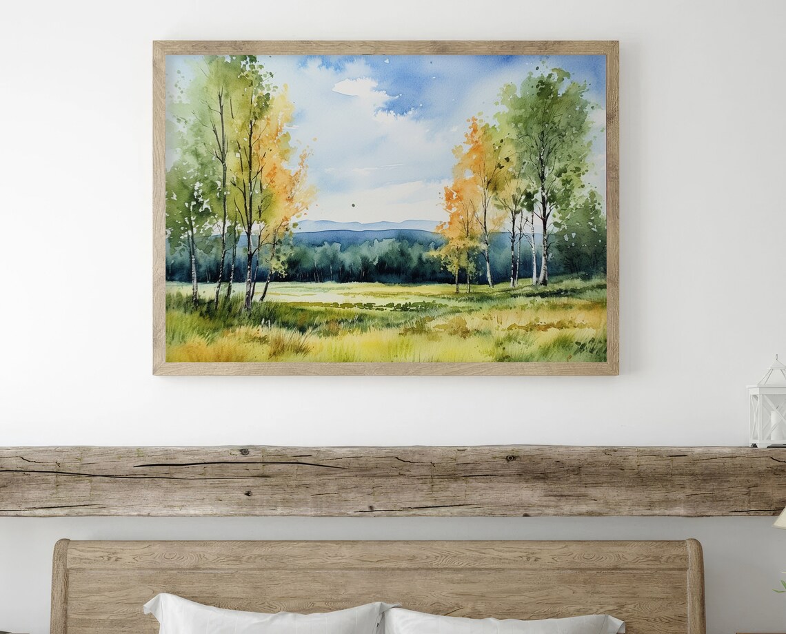 Aspen Painting Colorado Birch Watercolor Landscape Art Print - Image 4