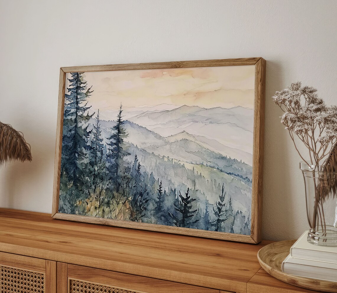 Great Smoky Mountains Watercolor Art Print - Image 5