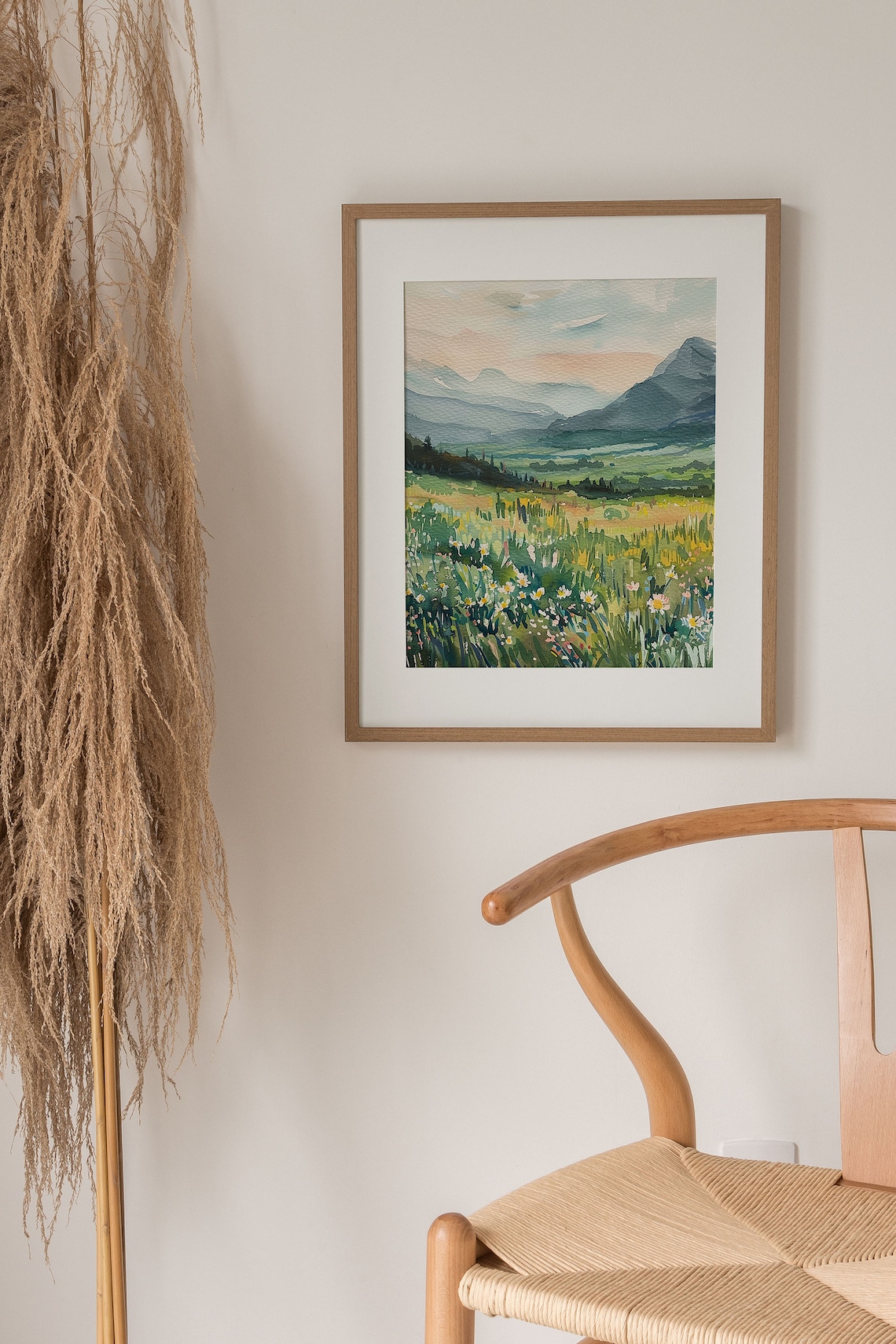 Rocky Mountains Spring Watercolor Art Print - Image 2
