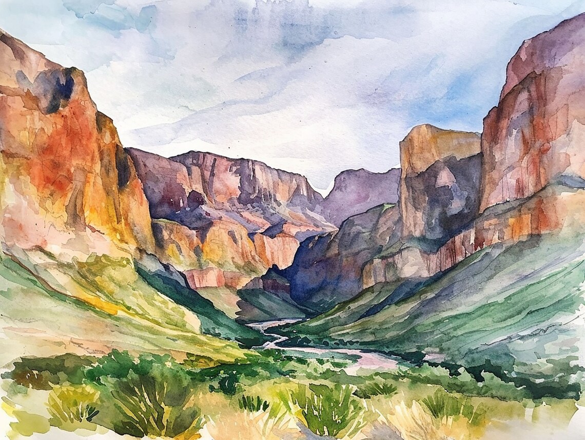 Big Bend National Park Watercolor Art Print