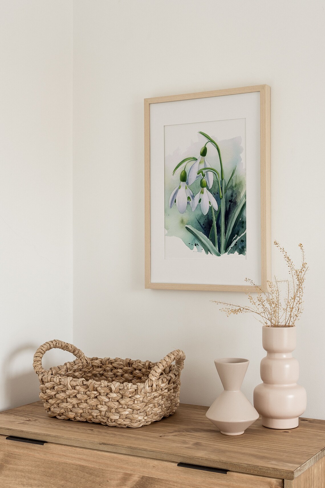 Snowdrop Watercolor Art Print, Spring Floral Botanical - Image 4