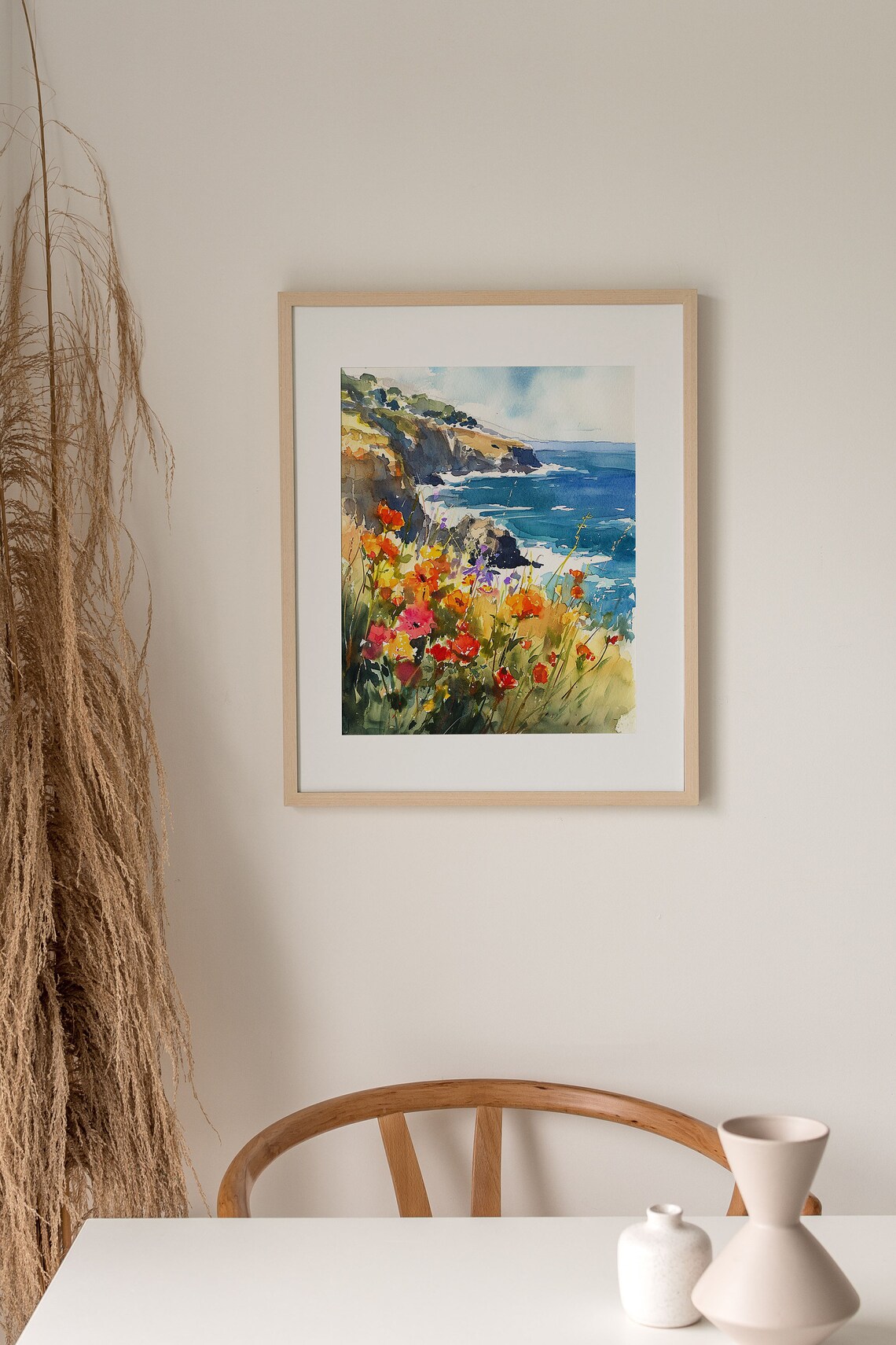 Big Sur California Coastal Landscape Watercolor Art Print - Image 3