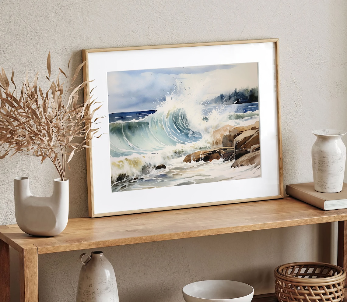 Lake Superior Watercolor Art Print, Great Lakes Landscape - Image 5