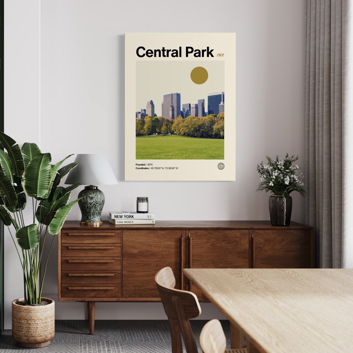 Central Park New York Skyline Photo Minimalist Travel Poster - Image 2