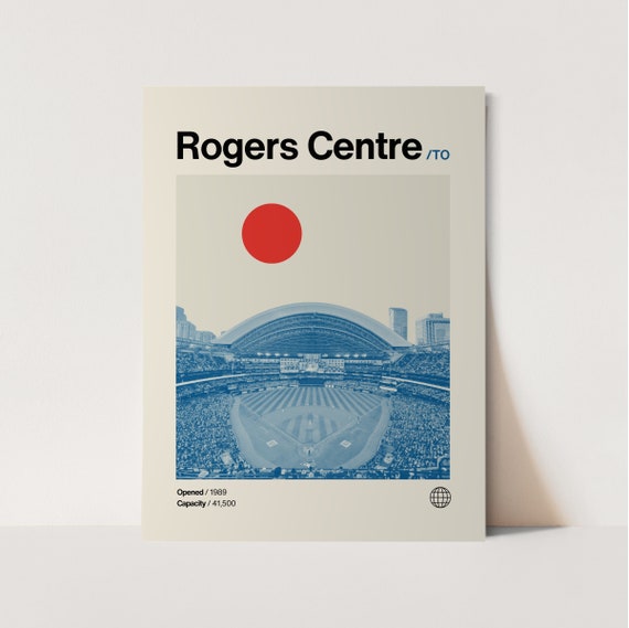 Rogers Centre Toronto Blue Jays Mid-Century Poster