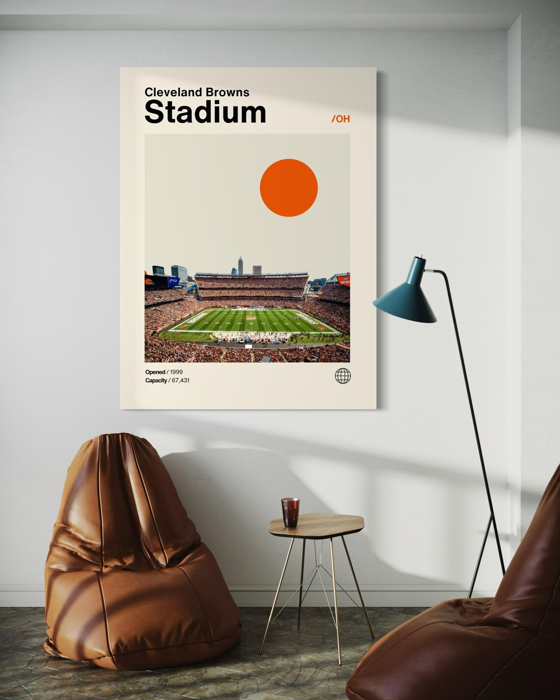 Cleveland Browns Stadium Minimalist Helvetica Art Print - Image 2