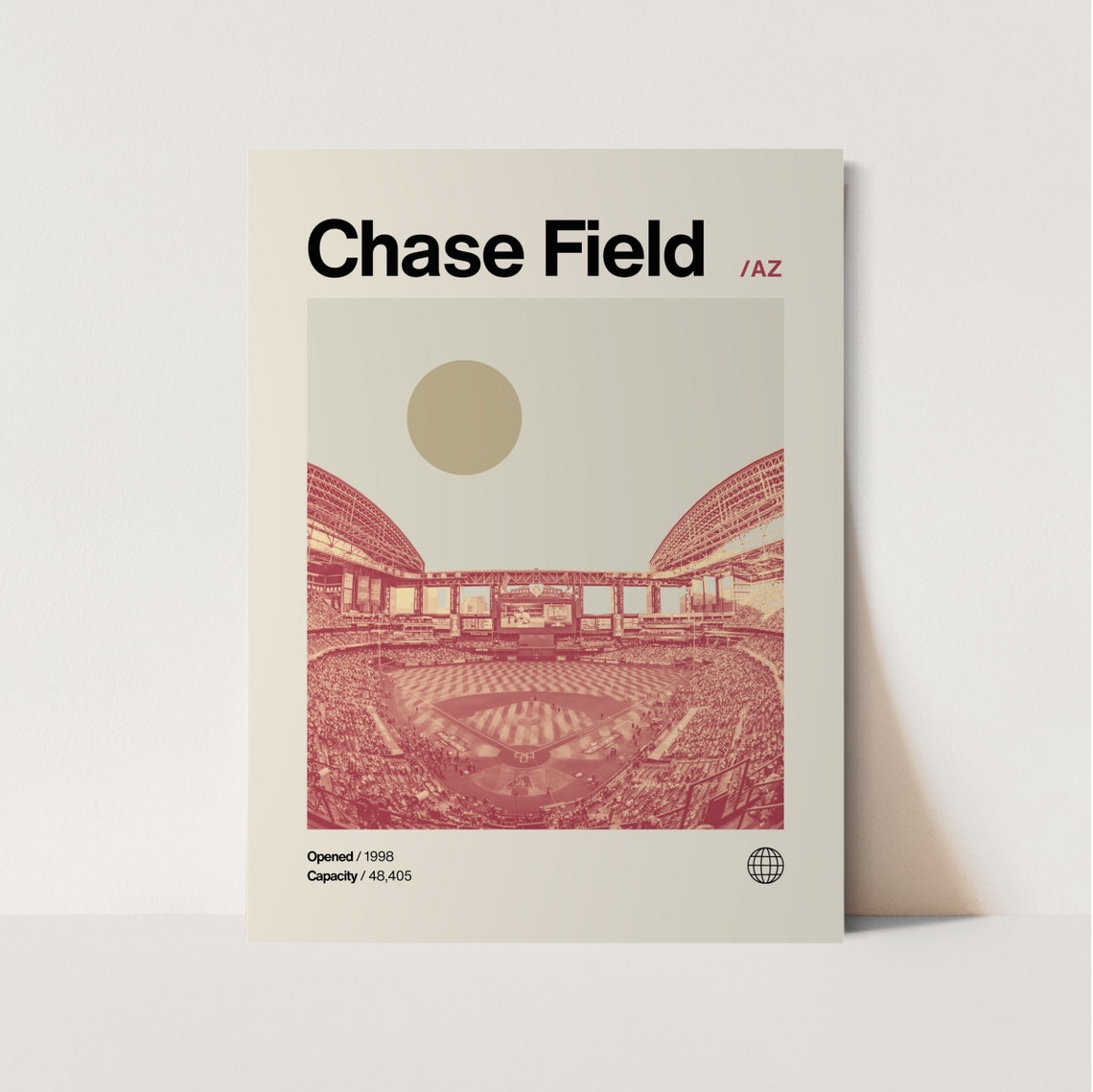 Chase Field Arizona Diamondbacks Retractable Roof Minimalist Poster