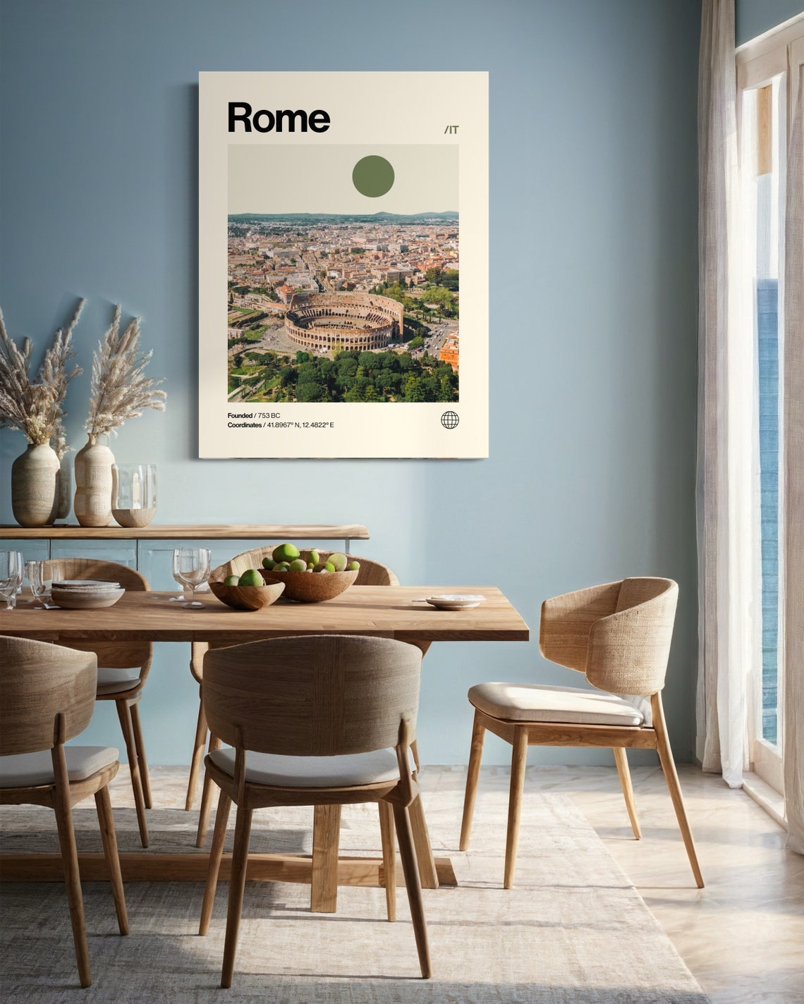 Rome Poster Minimalist Helvetica Mid Century Modern Rome Travel Print Rome Wall Art Rome Italy Art House Art Italy Poster Italia - Image 3