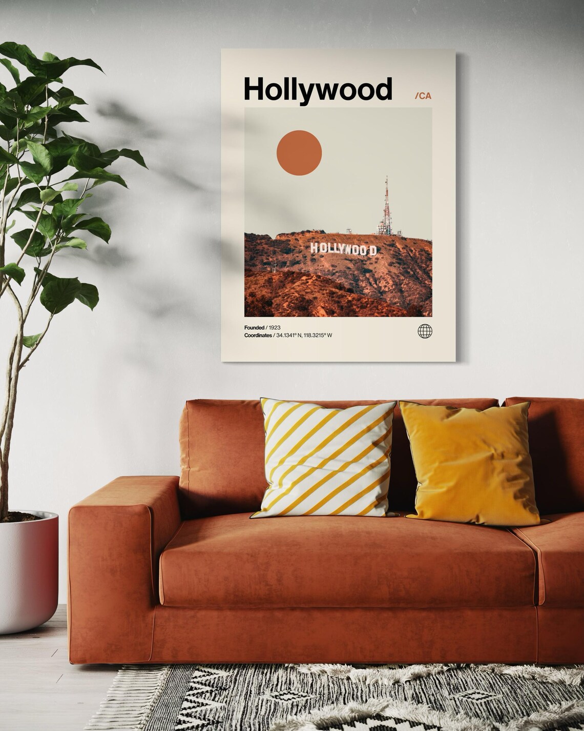 Hollywood California Sign Hills Photo Minimalist Travel Poster - Image 2
