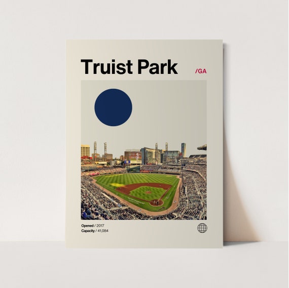 Truist Park Minimalist Mid-Century Baseball Poster