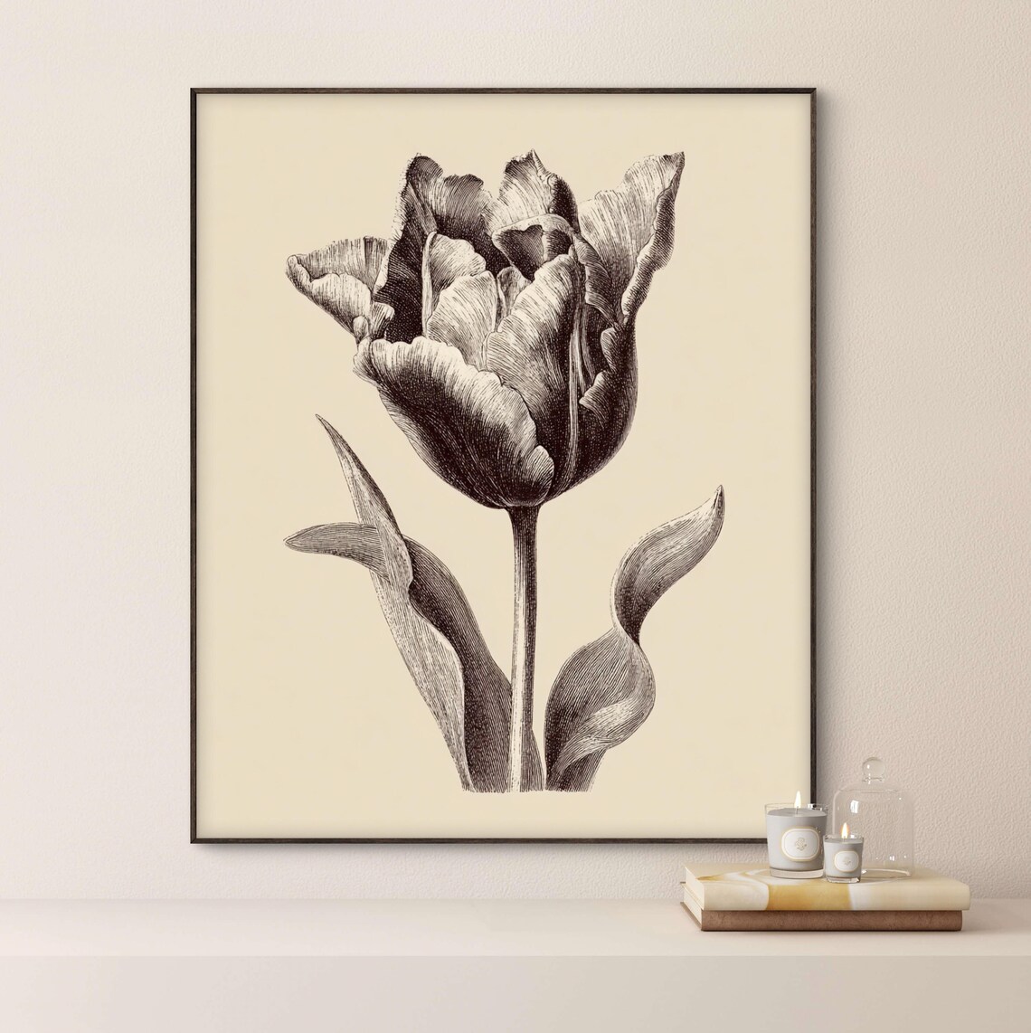 Vintage Botanical Flower Wall Art Antique Floral Illustration