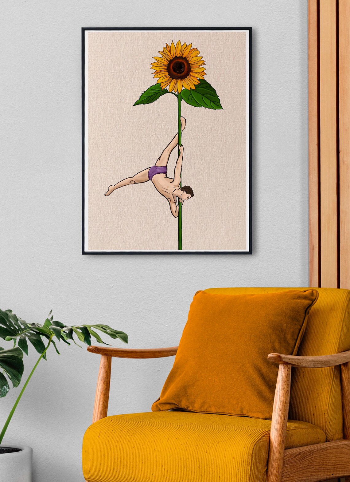 Pole Dance Flower Print, Sunflower Art Gift - Image 2