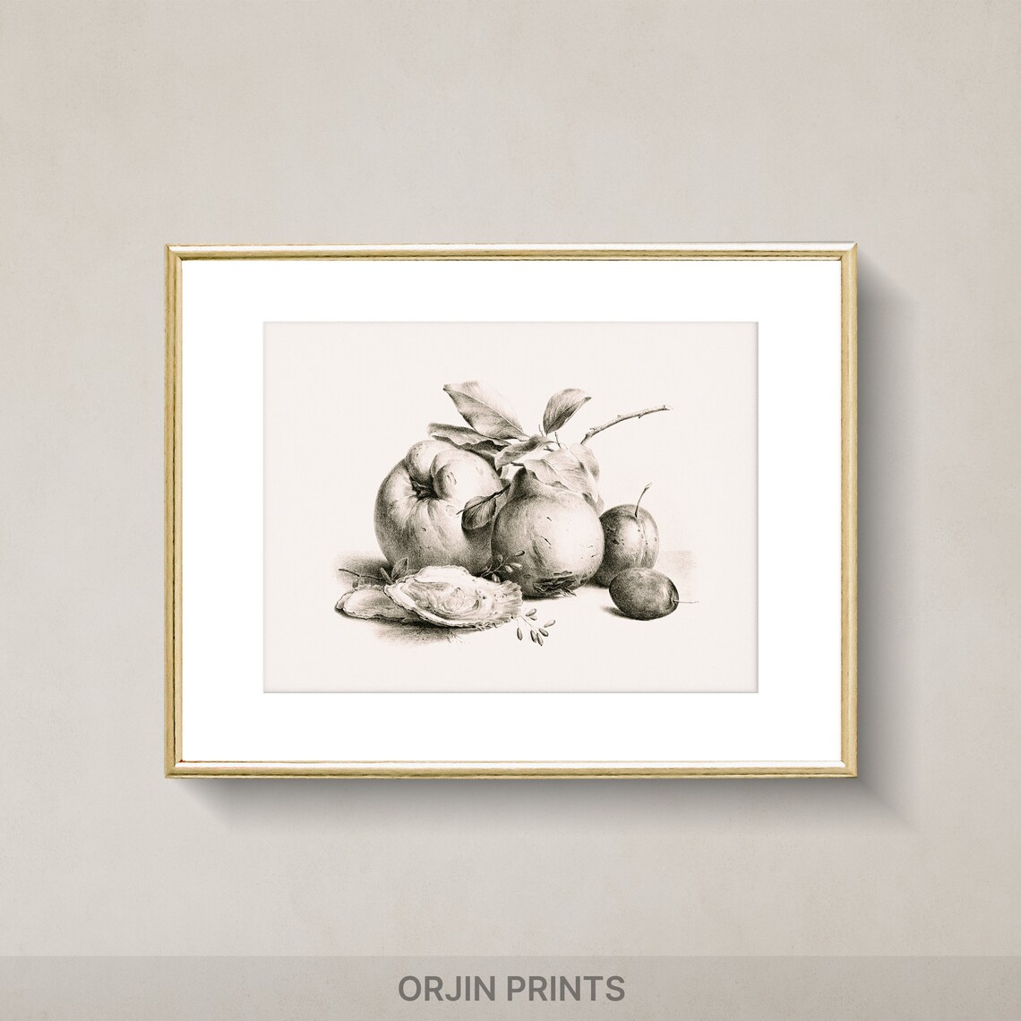 Fruity Delight Colorful Fruit Art Print Detailed Painting Wall Decor Instant Orjin Prints 1104