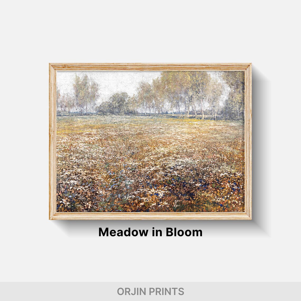 Autumn Meadow Art Print, Vibrant Tree Rows - Image 2