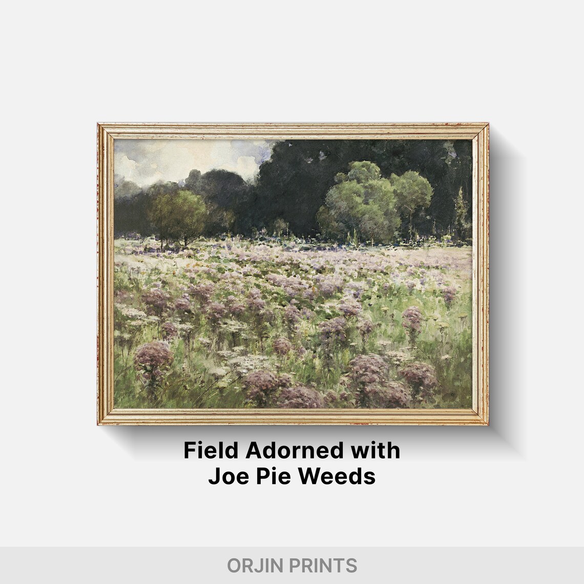 Purple Wildflower Meadow Vintage Impressionist Garden Art Poster - Image 2