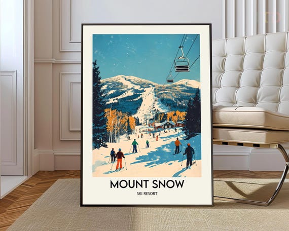 Mount Snow Ski Resort Poster Wall Art Print Photo Vermont