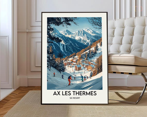 Axlesthermes Ski Resort Poster Wall Art Print Photo