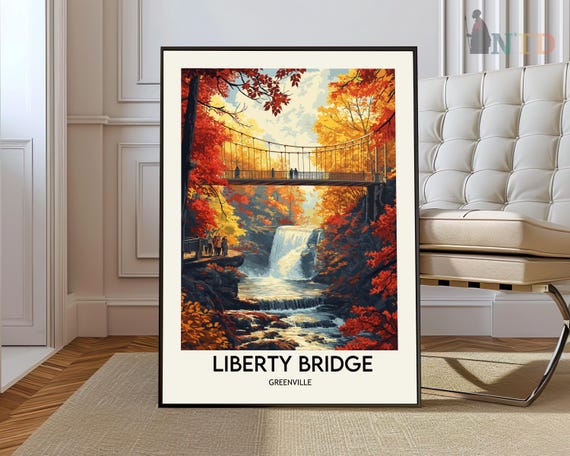 Liberty Bridge Poster Wall Art Print Photo Greenville