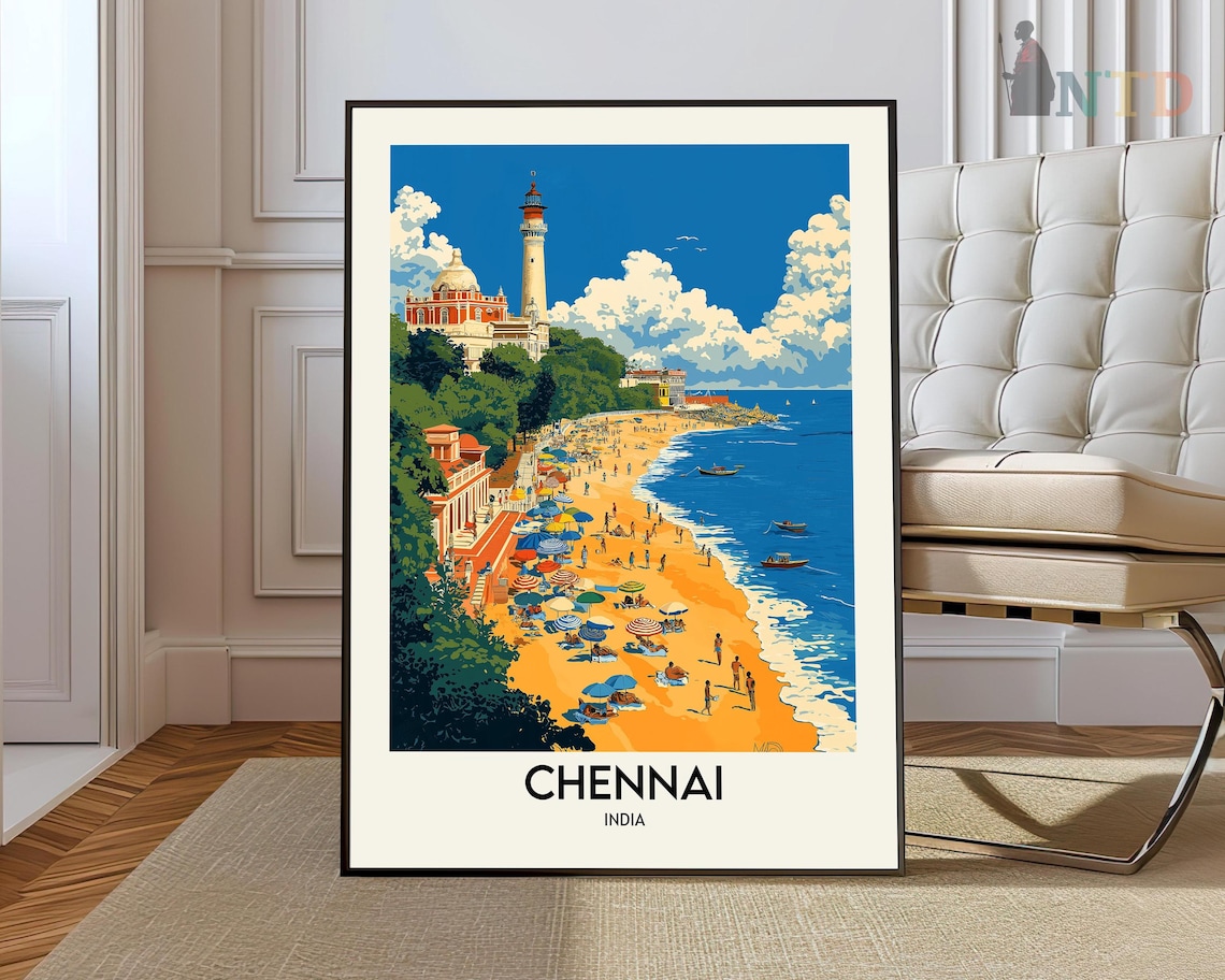 Chennai Art Chennai Travel Chennai Photo Chennai Poster Chennai Wall Art Chennai Print India Poster Indian Art Chennai India