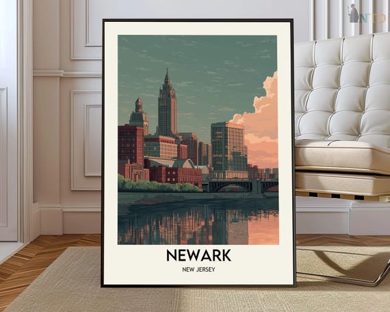 Newark Poster Wall Art Print Photo Travel Skyline New Jersey